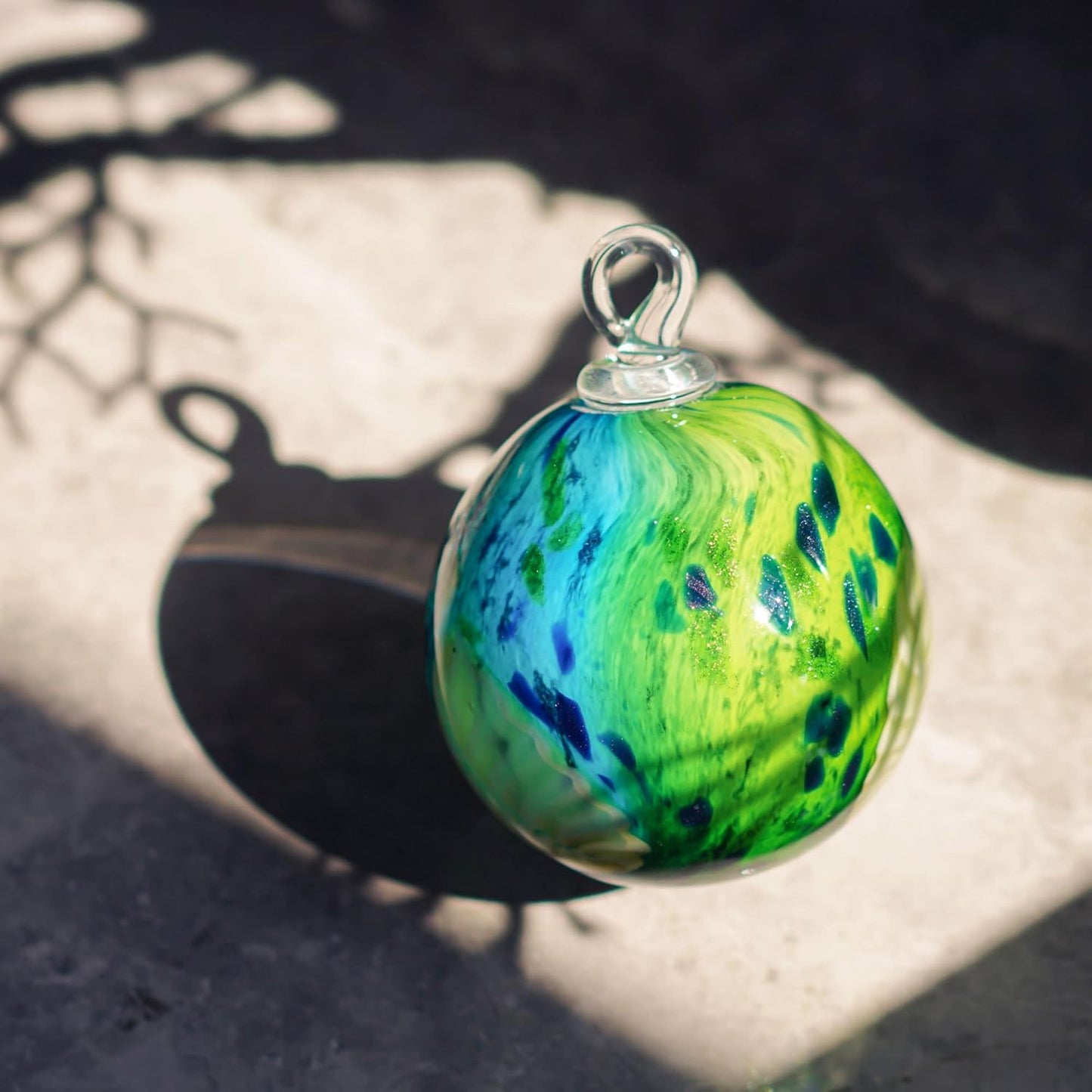 QFkris 4" Hanging Gazing Balls for Gardens Decorative Outdoor Hand-Blown Glass Ornament Friendship Balls Witch Ball for Women