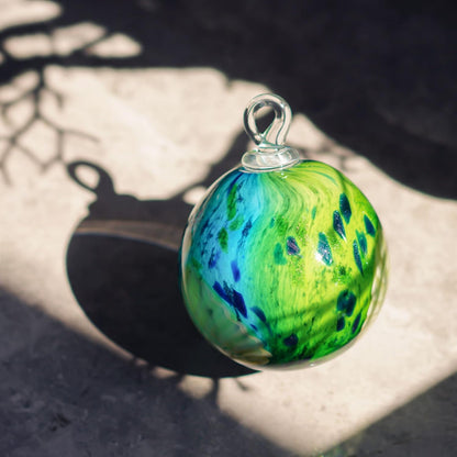 QFkris 4" Hanging Gazing Balls for Gardens Decorative Outdoor Hand-Blown Glass Ornament Friendship Balls Witch Ball for Women