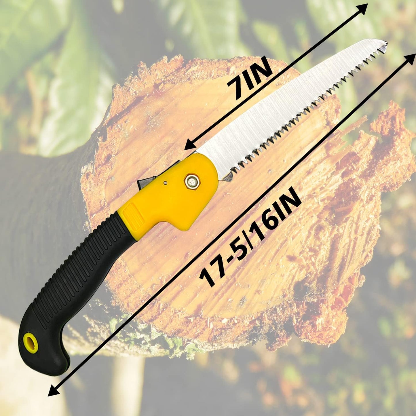2PACK 7" Folding Hand Saw – Heavy Duty Pruning & Camping Saw with Triple-Cut Blade, Safety Lock – Ideal for Hunting, Backpacking, Tree Trimming, Bushcraft, and DIY (Cuts Dry Wood, Bamboo, Branches)