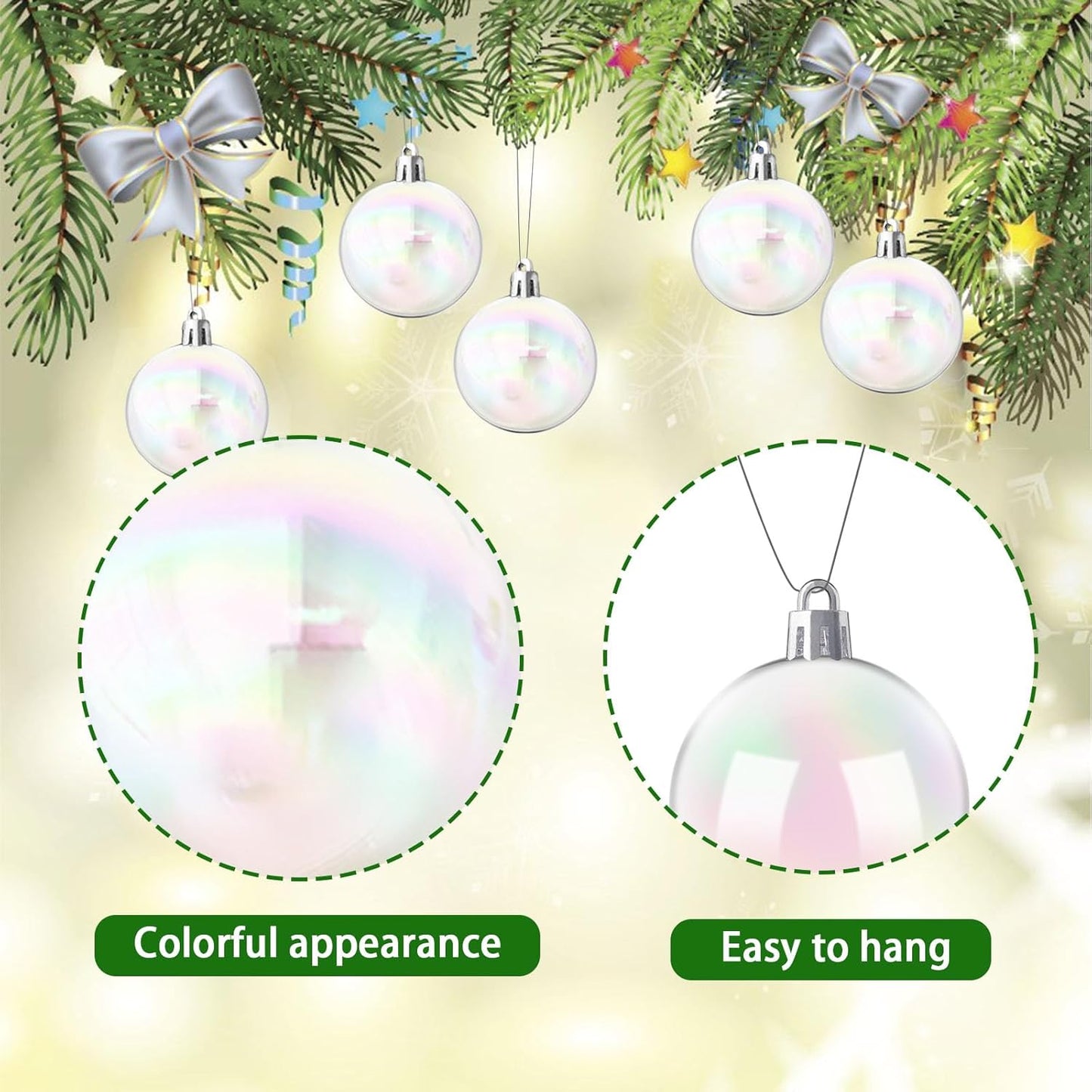 30 PCS Halloween Plastic Iridescent Ball Decoration,Clear Bubble Ball for DIY Bubbling Cauldron,Witch Cauldron Decoration,Cauldron DIY Witch Magic Pot,2.36 Inch