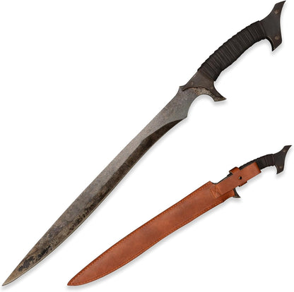 SV Handmade cast Manganese Steel Chopping Blade Sword, Full Tang, Outdoor, Hunting, Camping, Hiking, Survival, with Protective Cover, Multiple Styles to Choose from