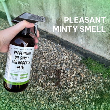 Kate Naturals Peppermint Oil Spray for Rodents, Squirrels, Mouse, Bat, Rat, Car Engines (16oz, Non-Toxic Rodent Repellent, Pet Safe)