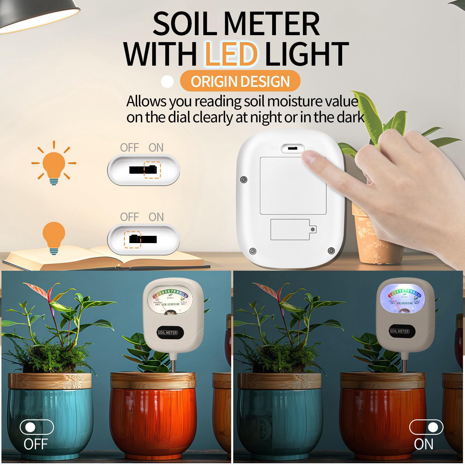 Aenncci Soil Moisture Meter, Soil Test Kit, Soil Meter, Soil Tester, Moisture Meter for House