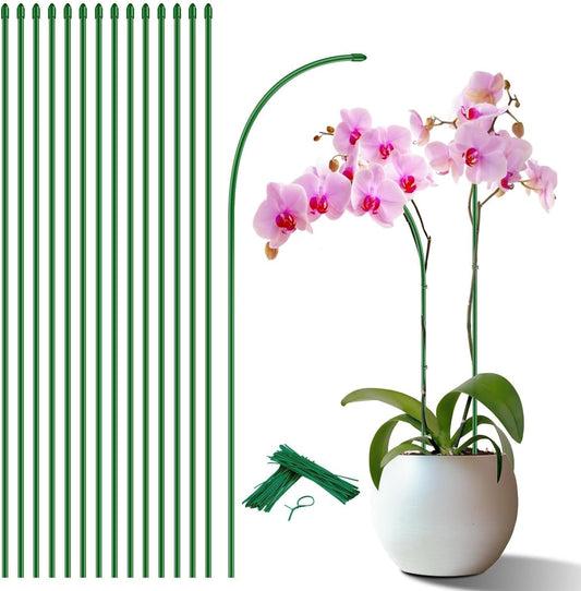 Invisible Plant Support Stakes Bendable 17.7 Inch SupKing 15Pcs Small Plant Sticks Orchid Stakes