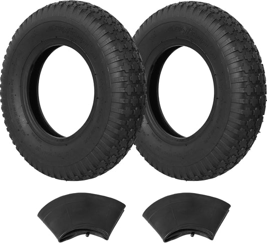 4.80/4.00-8 Tire and Inner Tube, Premium Rubber Wheelbarrow Replacement Parts for Hand Truck Lawn