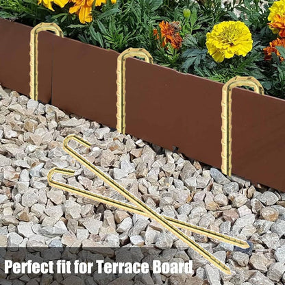 Landscape Stakes 9 Pack, 10 Inch Garden Landscape Anchoring Stakes for Terrace Board, Landscape Edging Coil, Grass Barrier, Bender Board, Weed Barrier Landscape Garden Inflatable Decor Fixing