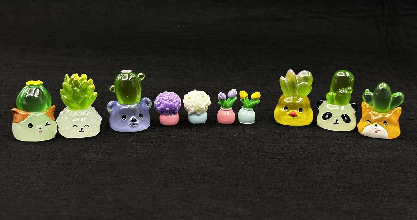 Geiomoo Miniature Resin Fish Tank Landscape Set, Mixed Garden Mini Accessories for Home DIY Crafts Decors (10 Pcs)