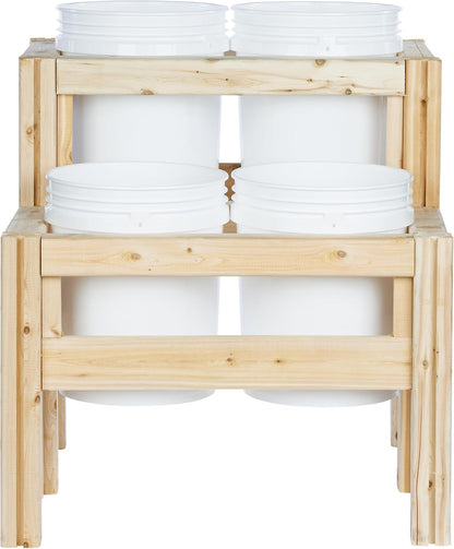 Greenes Fence Two-Tiers Four Bucket Elevated Cedar Wood Garden Frame, 30 in. x 28 in. x 30 in. - Made in USA with North American Cedar