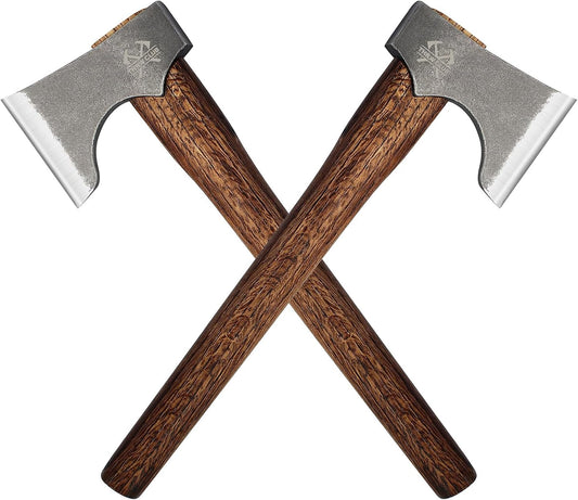 Competition Throwing Axe, 2 Pack 16.5" Throwing Axes with 1065 High Carbon Steel & Wooden Handle, Perfect for Axe Throwiing Game, Competition and Recreation, Gift for Men
