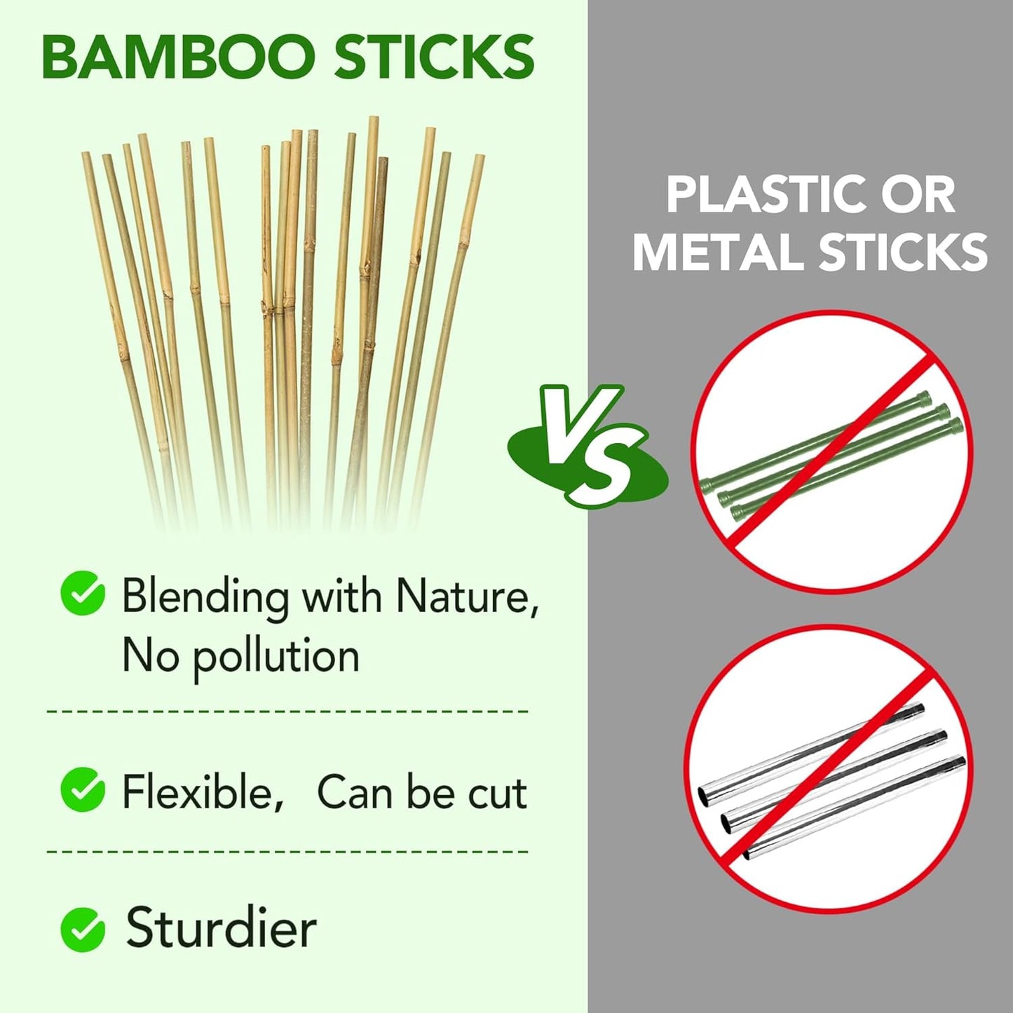 120 Pcs 18 inches Garden Stakes for Plants, Natural Bamboo Sticks for Indoor and Outdoor Climbing Plants Support