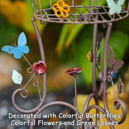 2 Pack Metal Plant Stands, 25”H Wrought Iron Tall Plant Stand, Heavy Duty Vintage Flower Pot Stand Holders, Corner Decorative Potted Planter Display Rack for Indoor Outdoor Garden Patio Lawn