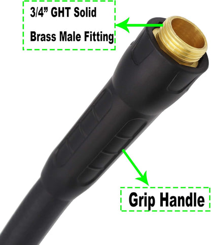 Hybrid Garden Hose 5/8 IN. x 50 FT, Heavy Duty, Lightweight, Flexible with Rotatable Grip Handle and Solid Brass Fittings