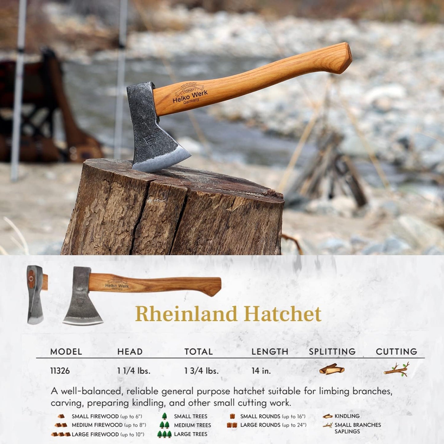 1844 Helko Werk Germany Axe Collection - 5 Traditional Axes Set- Bavarian Woodworker, Hessen Woodworker, Black Forest Woodworker, Rheinland Pack Axe, Rheinland Hatchet