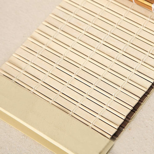 LETAU Cordless Wood Window Roller Shades, Bamboo Light Filtering Window Blinds for Indoor Home, Office, Kitchen, Pattern 7
