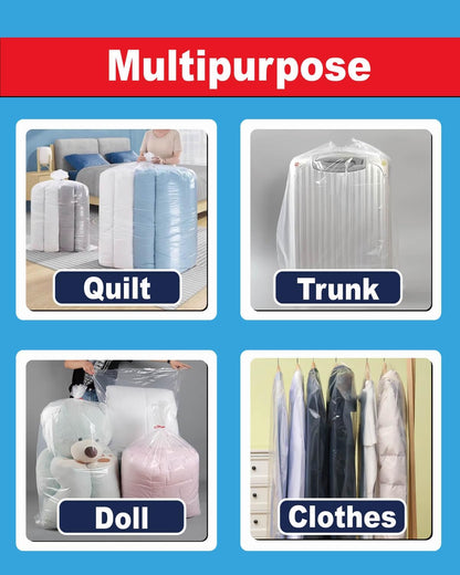 6 Mil Clear Contractor Bags - 20 Pack Heavy Duty Contractor Trash Bags for 50/55/60 Gallon Large Clear Garbage Bags (Extra Thick, Tear Resistant) (32" X 52")