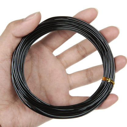 CertBuy 5 Roll Bonsai Wire 5 Size - 1.0MM, 1.5MM, 2.0MM, 2.5MM, 3.0MM Black Anodized Aluminum Bonsai Training Wire 160 Feet Total Length with Wire Cutter (Single roll Length 32 Feet)