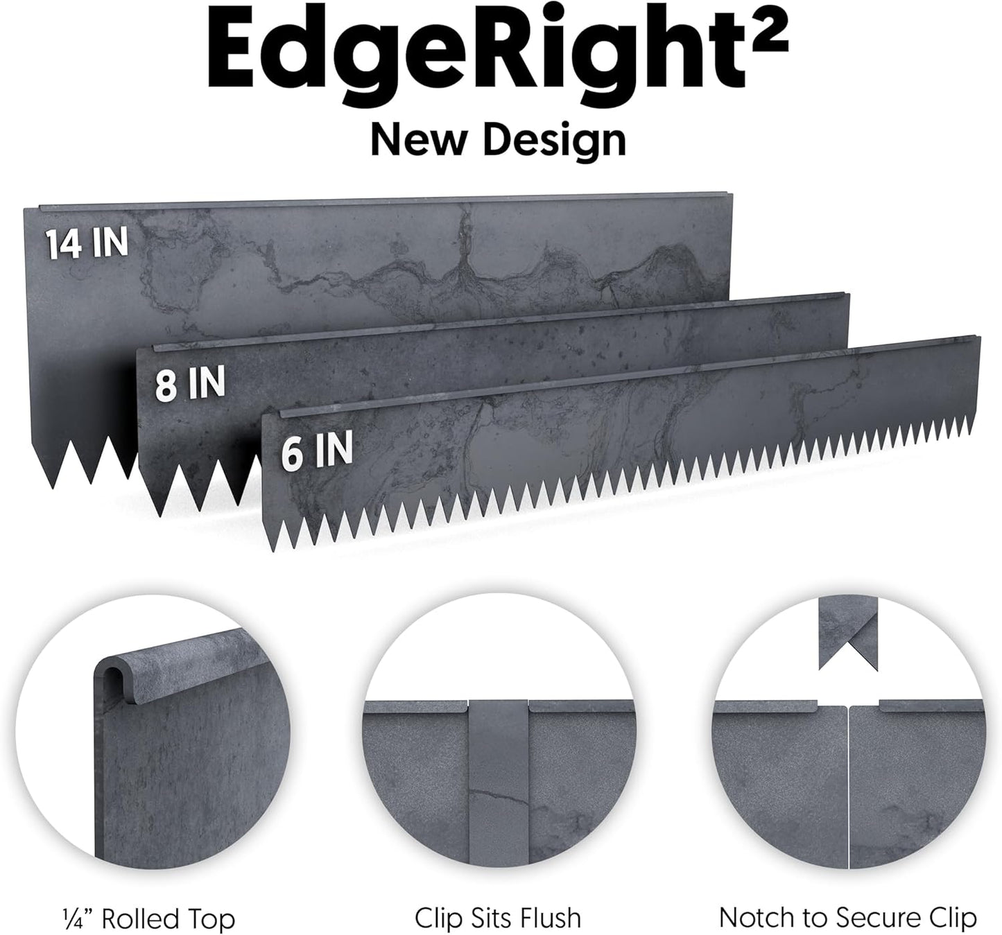 Edge Right - Hammer-in Landscape Edging - 48-inch Strips - 6-inch Depth 1/4-inch Rounded top COR-Ten Steel (5 Pack)
