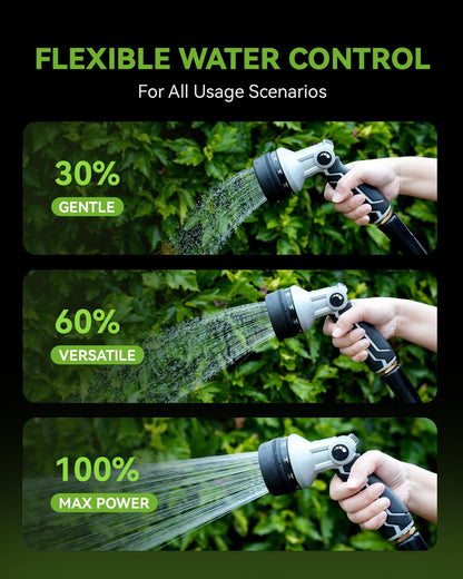RAINPOINT Full-Metal Garden Hose Nozzle, Heavy Duty Water Hose Nozzle Sprayer With 10 Adjustable