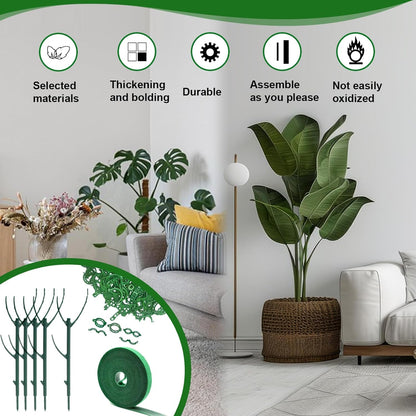 5pack Adjustable Plant Support Pole – Stackable Indoor/Outdoor Support Pole with Clamps, Suitable for Supporting Monstera and Climbing Plants, Garden Accessories, Perfect Replacement for Plant Stakes