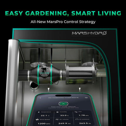 Mars Hdyro iFresh 4 Inch Smart Inline Duct Fan with Variable Speed Controller, 205 CFM App Control Ventilation Exhaust Fan for Grow Tents, Hydroponics