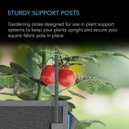 AC Infinity Garden Plant Stakes 24", Sturdy Metal Support Sticks with Protective Plastic Coating, 25-Pack for Tomatoes, Trees, and Vines in Gardening Hydroponics