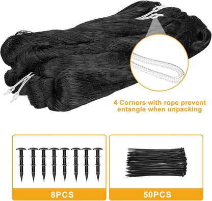 Bird Netting 50'x50' with 1" Square Mesh Bird Net Garden Nettings for Chicken Coop Roof, Poultry Netting Heavy Duty Nylon Net Aviary Nettings Deer Fence Hawk nets for Chicken Run