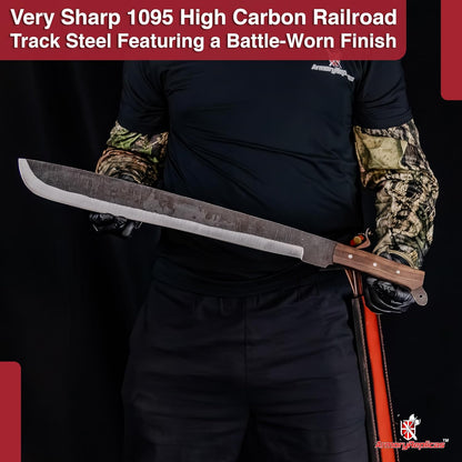 Voorhees Extra Long Carbon Steel Full Tang Outdoor Bush Machete Sheath Included