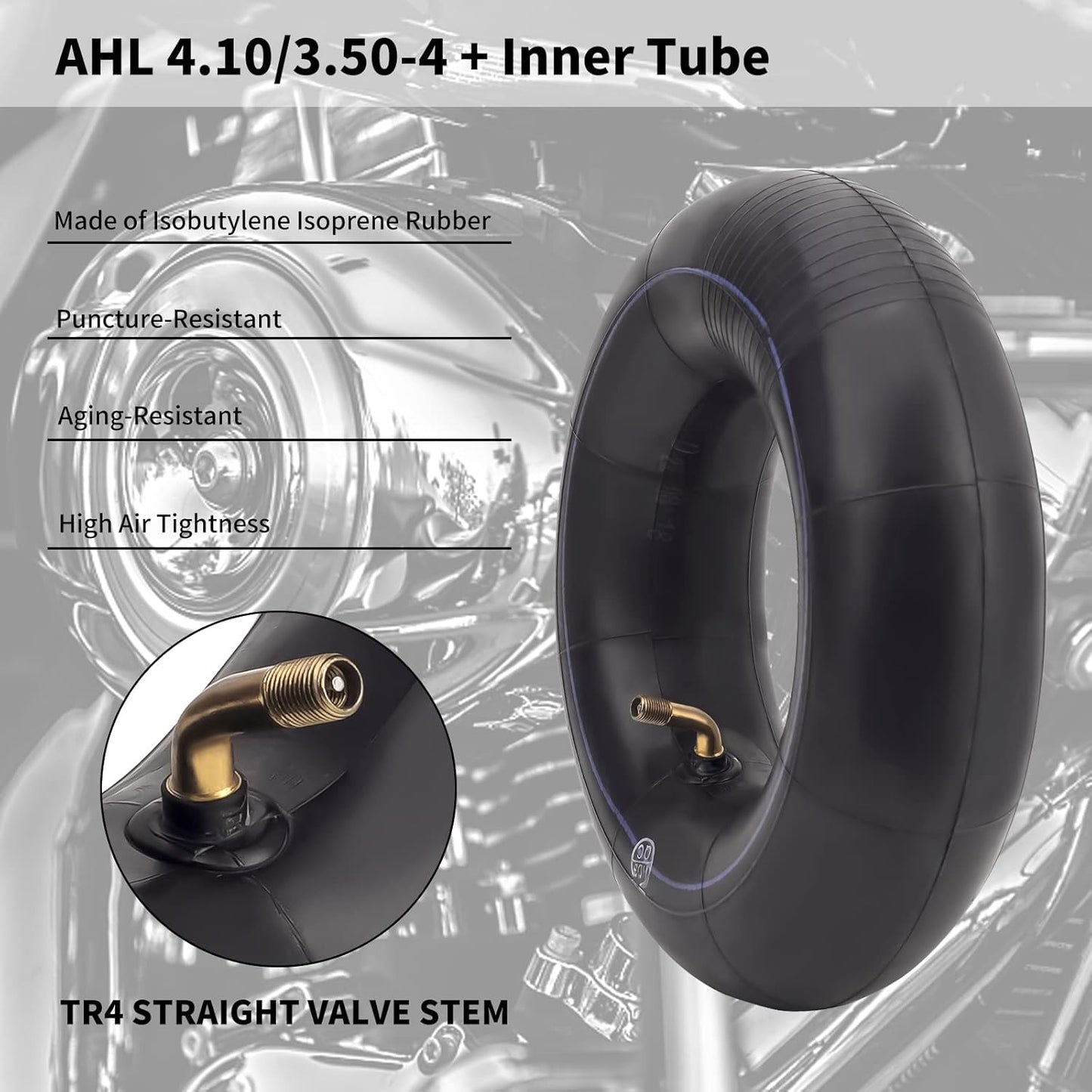AHL Tire Inner Tubes for 4.10 3.50-4 4.10/3.50-4 Wheelbarrows Tractors Mowers Hand Trucks Dollies Dolly Trailers Garden Trolley Snowblower Utility Golf Go Carts Wagons 410/350-4 (2 Packs）
