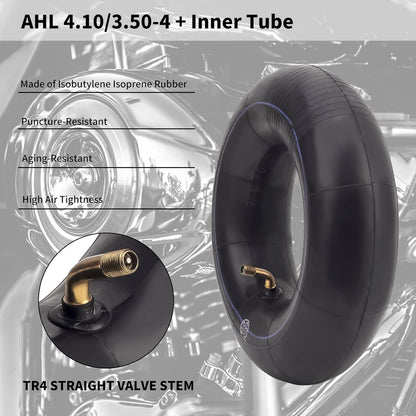 AHL Tire Inner Tubes for 4.10 3.50-4 4.10/3.50-4 Wheelbarrows Tractors Mowers Hand Trucks Dollies Dolly Trailers Garden Trolley Snowblower Utility Golf Go Carts Wagons 410/350-4 (2 Packs）