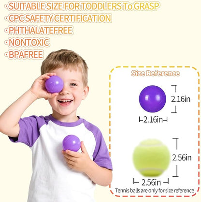 Ball Pit Balls for Kids, Plastic Refill 2.2 Inch Balls, 100 Pack, Bright Colors, Phthalate and BPA Free, Includes a Reusable Storage Bag with Zipper