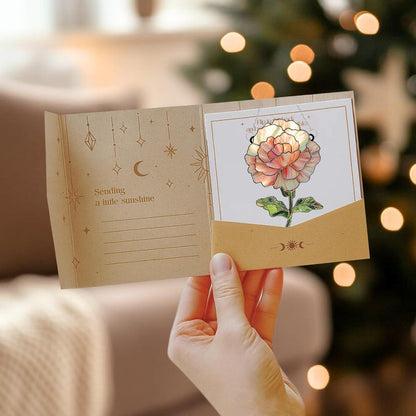 Light Pink Rose Flower Acrylic Suncatcher Stained Glass Effect Window Car Hanging Christmas Ornament Indoor Outdoor Decor Garden Sun Catcher Panel Flower Lover for Women Mom Grandma