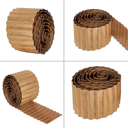 Metal Landscape Edging,12Inch×20FT Corrugated Metal Garden Edging Border Heavy Duty Garden Borders Edging Lawn Edging for Garden,DIY Flower Beds,Lawns,Pathway (Rusted)