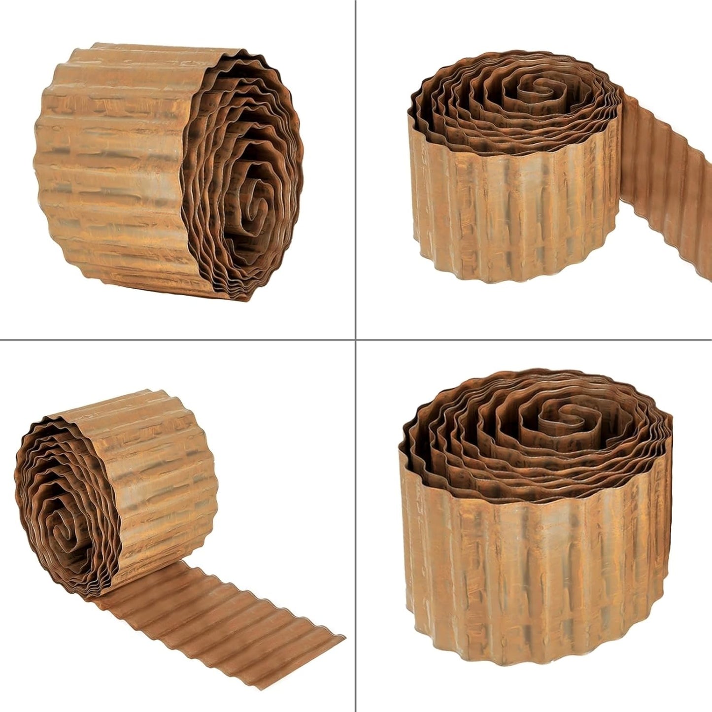 Metal Landscape Edging,10 Inch×20FT Corrugated Metal Garden Edging Border Heavy Duty Garden Borders Edging Lawn Edging for Garden,DIY Flower Beds,Lawns,Pathway (Rusted)