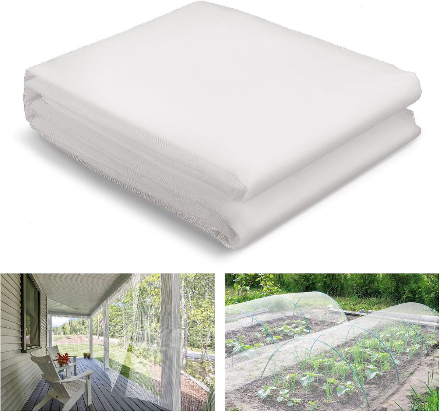 Stronger Garden Mesh Netting - 10 x 20 ft PPT Nano Bird Net Barrier, Mosquito Netting Screen for Outdoor Plants Vegetables Patios Balconies Terraces, Shading Rate 20% (White)