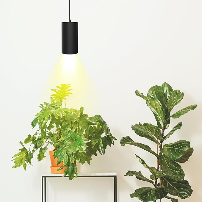 STERREN Plant Grow Light,Led Pendant Light for Indoor Plants,Full Spectrum Hanging Grow Lights with 21 FT Height Adjustable Power Cord, ON/Off Switch Black Plant Lights for Indoor Plant Growing
