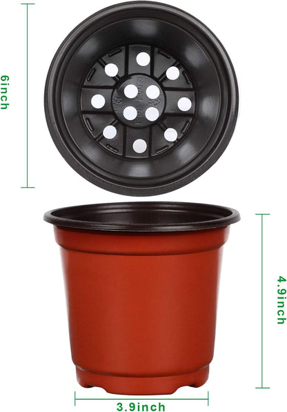 Augshy 110 Pcs 6" Plastic Plants Nursery Pot, Seed Starting Pots for Succulent Seedling Cutting Transplanting