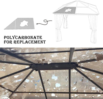 BPS 6Pcs 62'' (W) x 28'' (L) x 0.2'' Polycarbonate Panels, Waterproof UV Protected Reinforced Sheets, Outdoor Greenhouse and Gazebo Covering, Twin-Wall Bronze Sheets