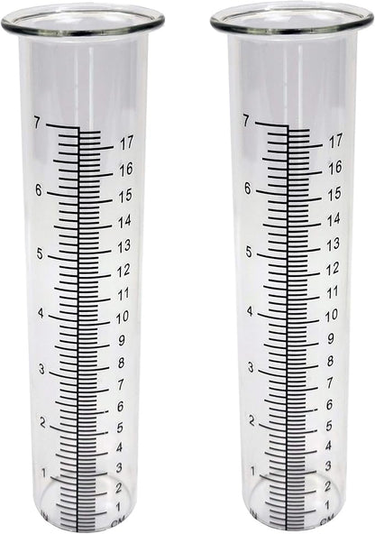 JOYBee 7inch Garden Glass Rain Gauge Replacement Tubes for Yard Garden Outdoor(Pack of 2)