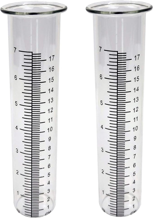 JOYBee 7inch Garden Glass Rain Gauge Replacement Tubes for Yard Garden Outdoor(Pack of 2)