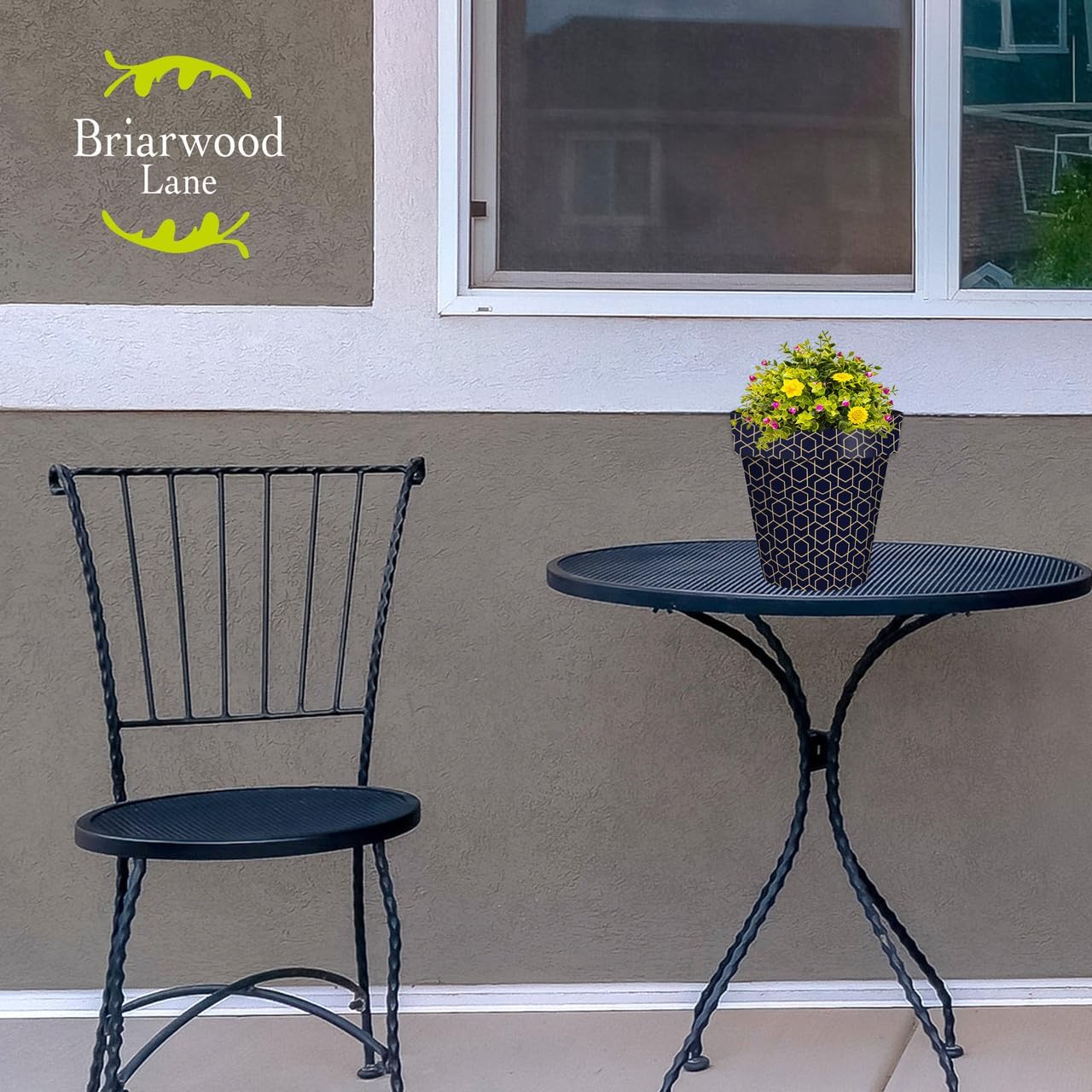 Briarwood Lane Blue Geometric Small Planter