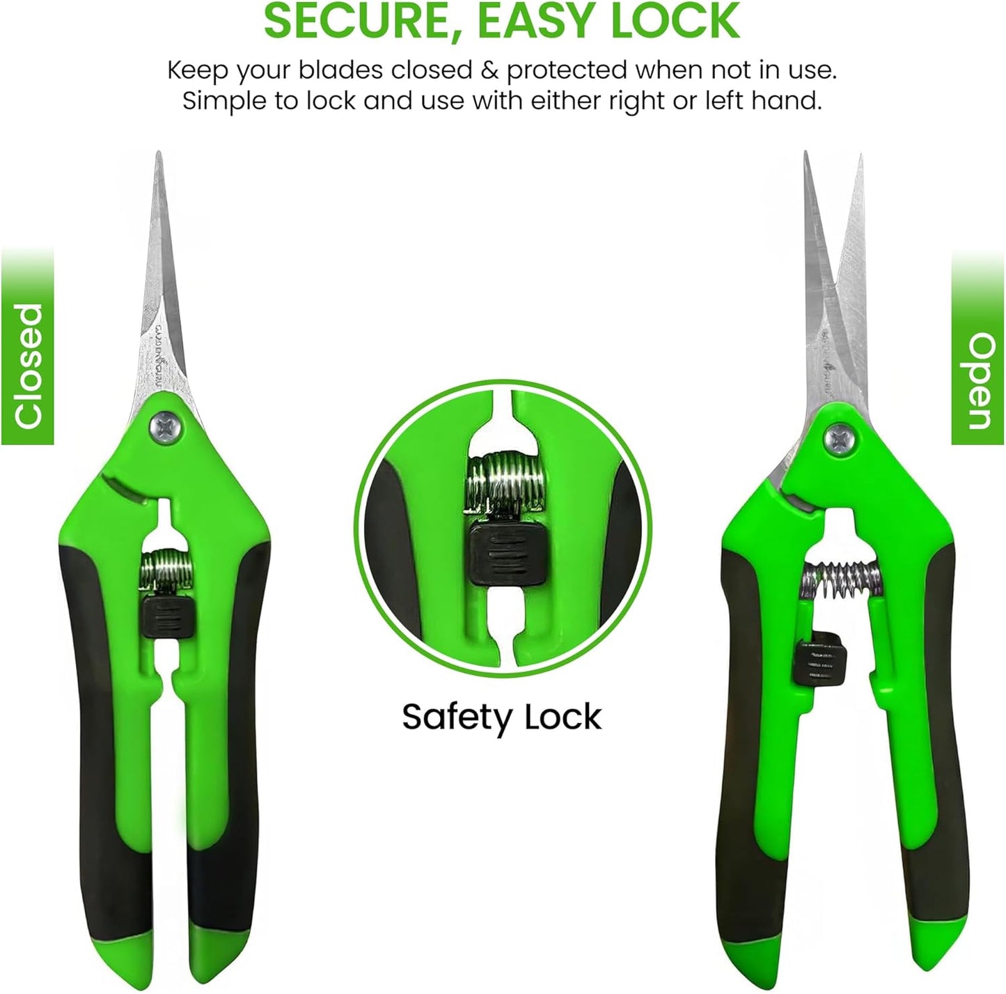 Garden Guru Razor Sharp Snip - Professional Garden Pruning Shears Trimmers Scissors – Micro-Tip Precision Stainless Steel Blades - Easy on Arthritic Hands - Soft Ergonomic Rubber Handles (4 Pack)