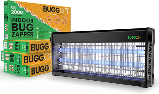 Black Modern Indoor Electric Bug Zapper, 2000 SQFT Coverage, 3500 Volts of Stunning Power, 40
