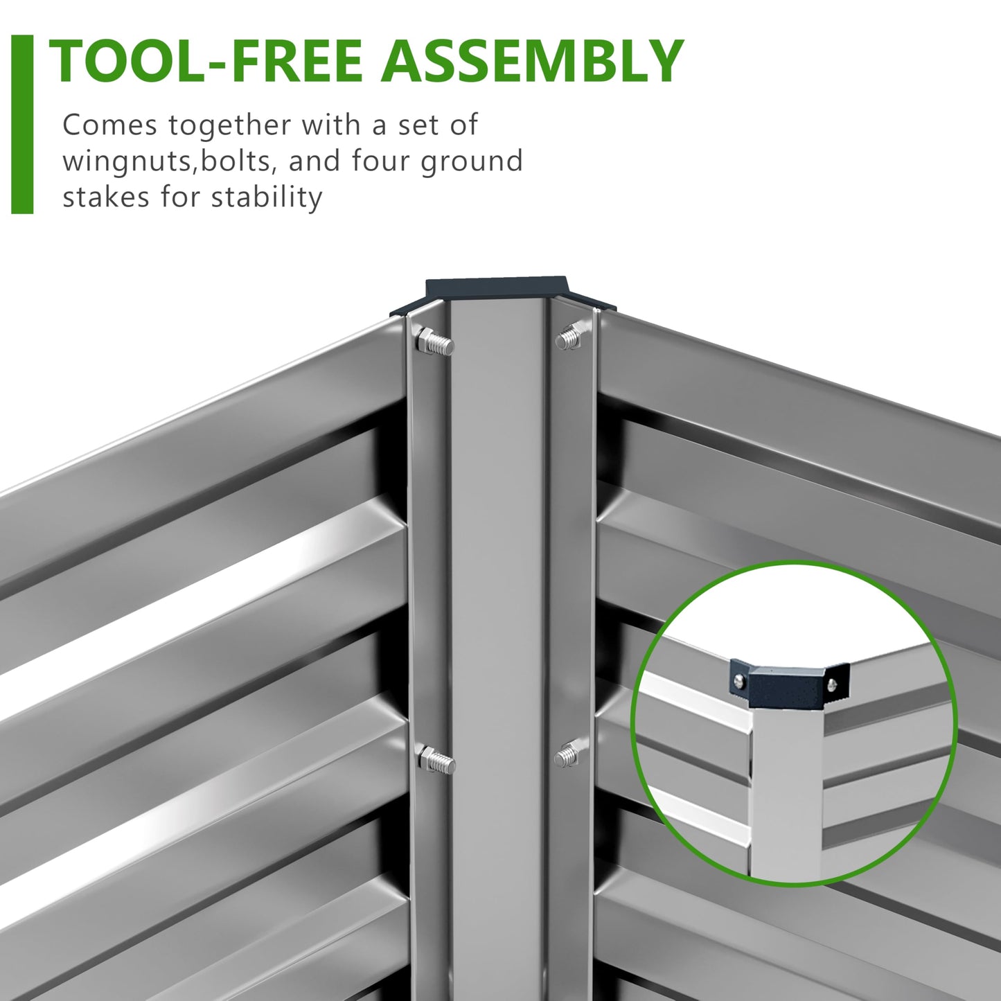 Easllre 2PCS 7x3x1ft Galvanized Raised Garden Bed,Outdoor Planter Box Metal Patio Kit Planting Bed