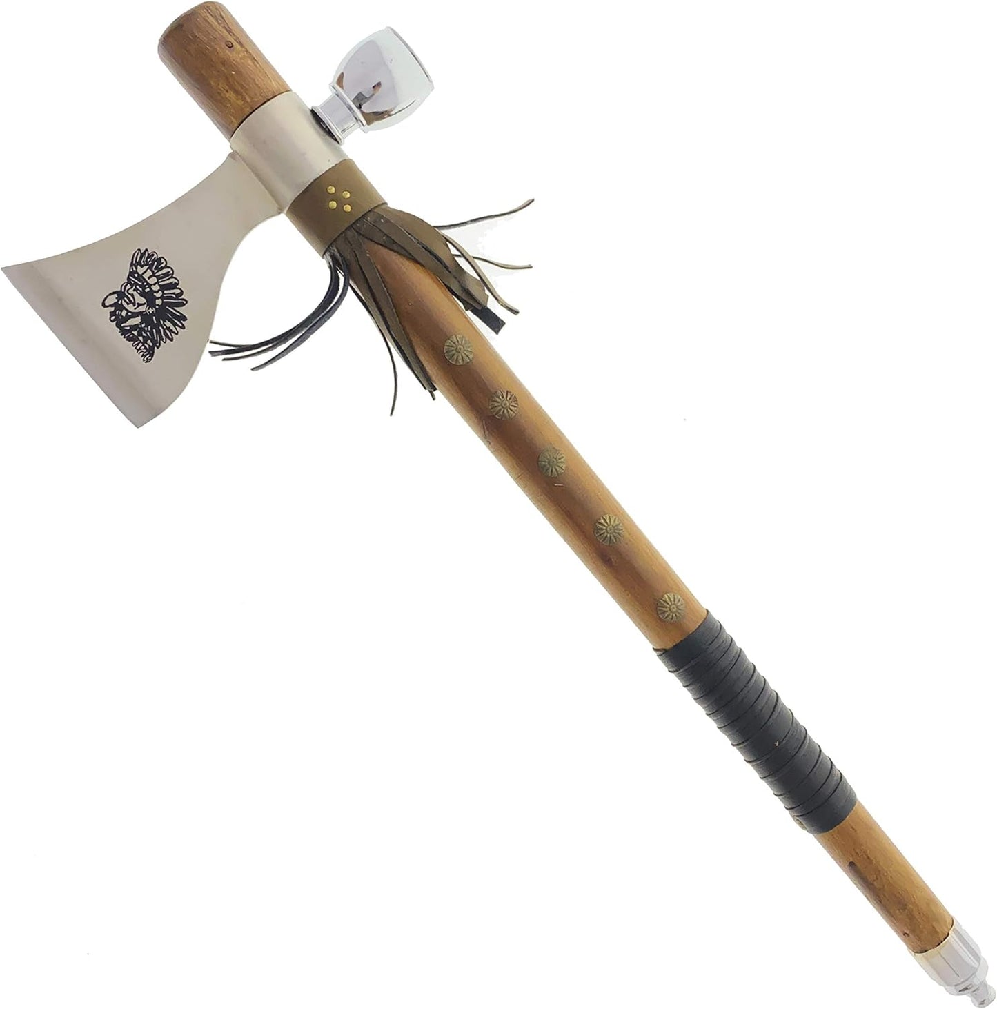 PS 19" Tomahawk Axe Hatchet with Pipe Function. for Camping, Home Decoration, Outdoor Sports Uses