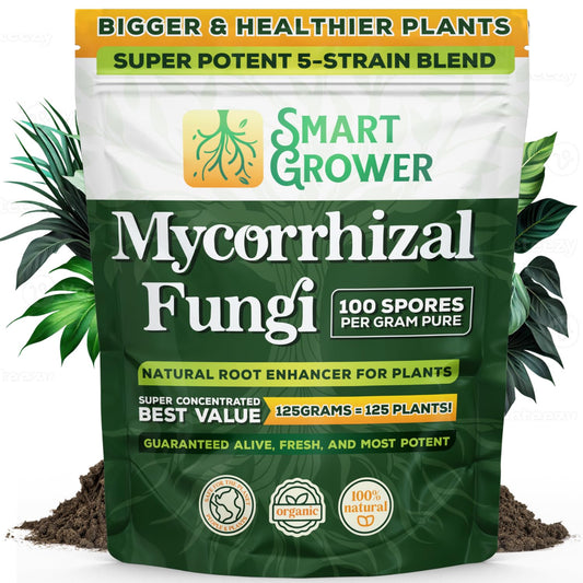 Mycorrhizal Fungi Organic Root Enhancer for Plants, Super Potent 100 Spores Per Gram, 5-Strain