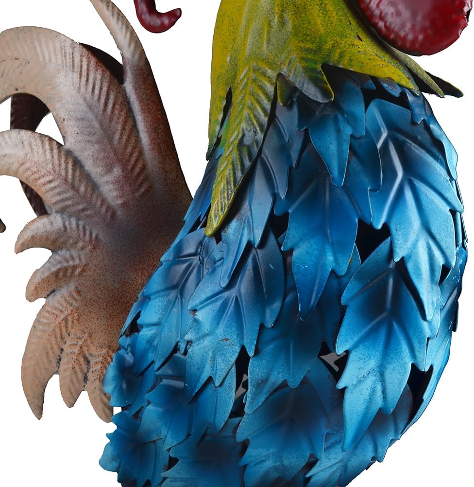 Rooster Statue Vintage Chicken Animal Sculpture Garden Decoration Metal Yard Art for Patio Lawn Backyard Outdoor Indoor Decoration