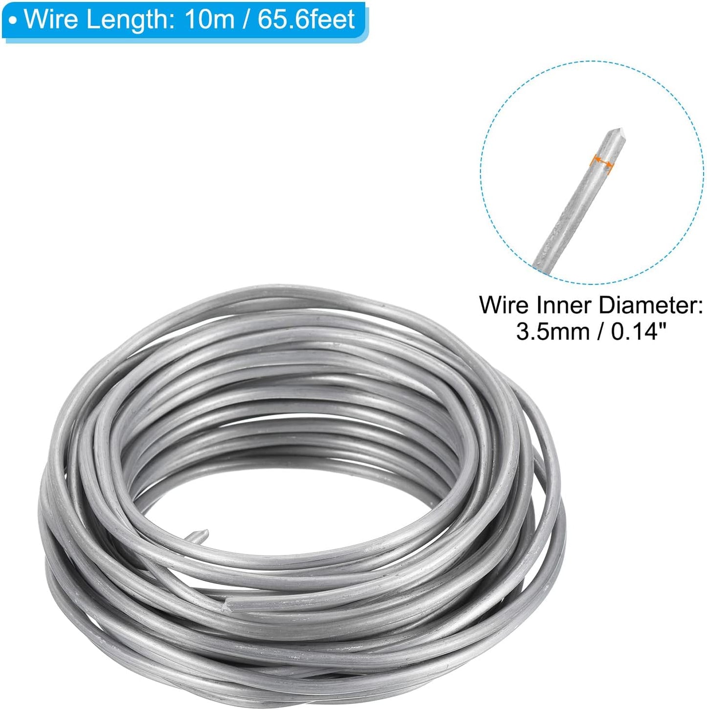 PATIKIL 3.5mm Bonsai Training Wire, Floral Wire Stems Anodized Aluminum Tree Wire 32.8 Feet Total for Gardening Branch Fixing, Silver Tone