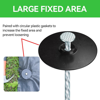 8 Inch Heavy Duty Landscape Stakes with Gasket Caps - 200 Sets Galvanized Spiral Garden Spikes Kit for Securing Weed Barrier Fabric, Artificial Turf, Tent and More