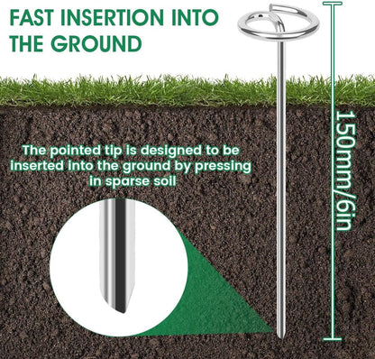 200pcs Landscape Fabric Pins, Bold 8 Gauge Galvanized Steel Garden Staples, Tent Stakes Landscape Fabric Staples Yard Stakes for Decoration Weed Barrier (6in X 200)