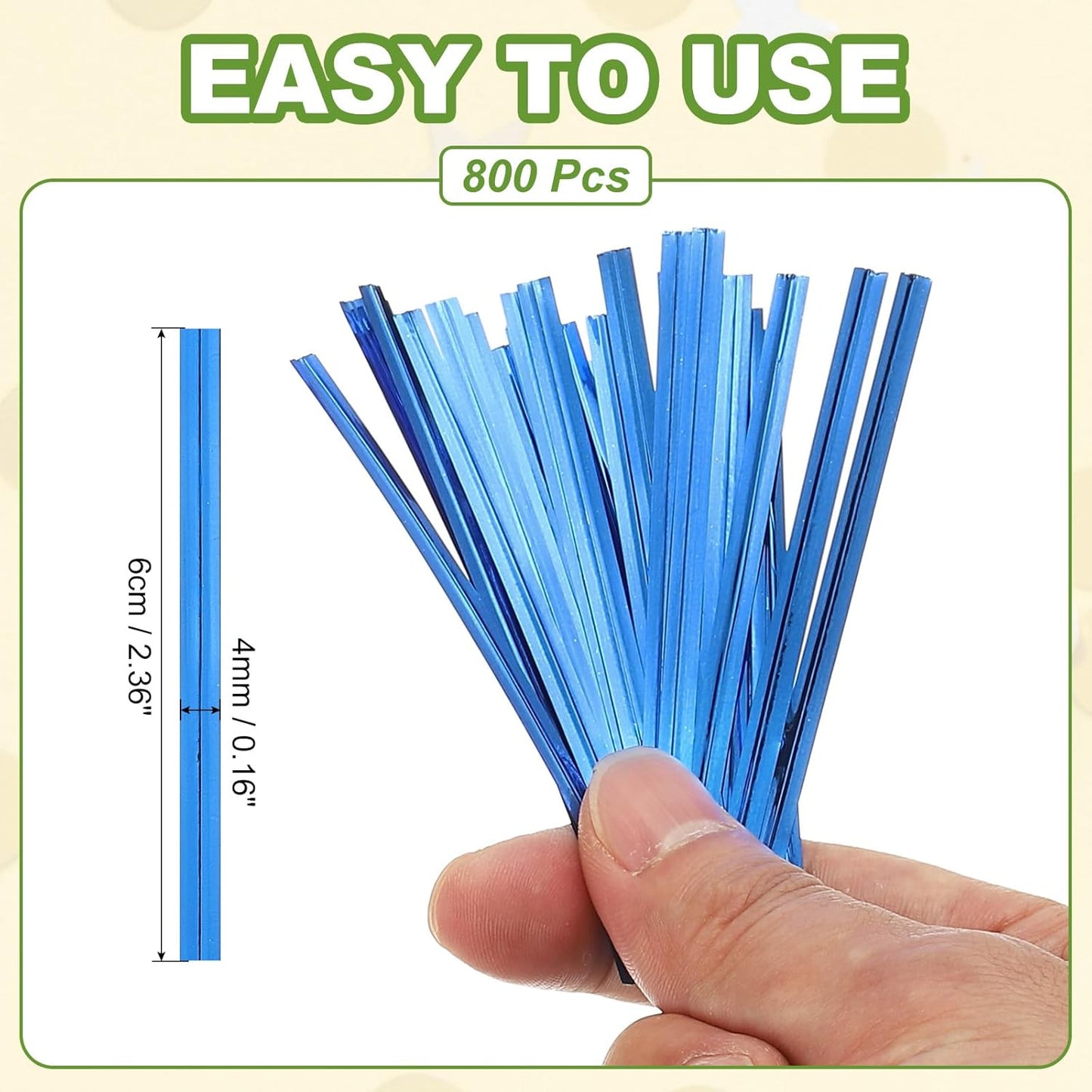 PATIKIL Bag Twist Ties 2 Inch, 800 Pcs Metallic Bread Ties for Treat Plastic Bags Gift Wrapping Candy Coffee Bag Plant Party Cake Favor, Blue